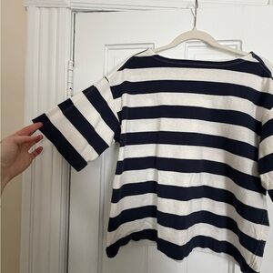 Everlane Navy and White Striped Shirt